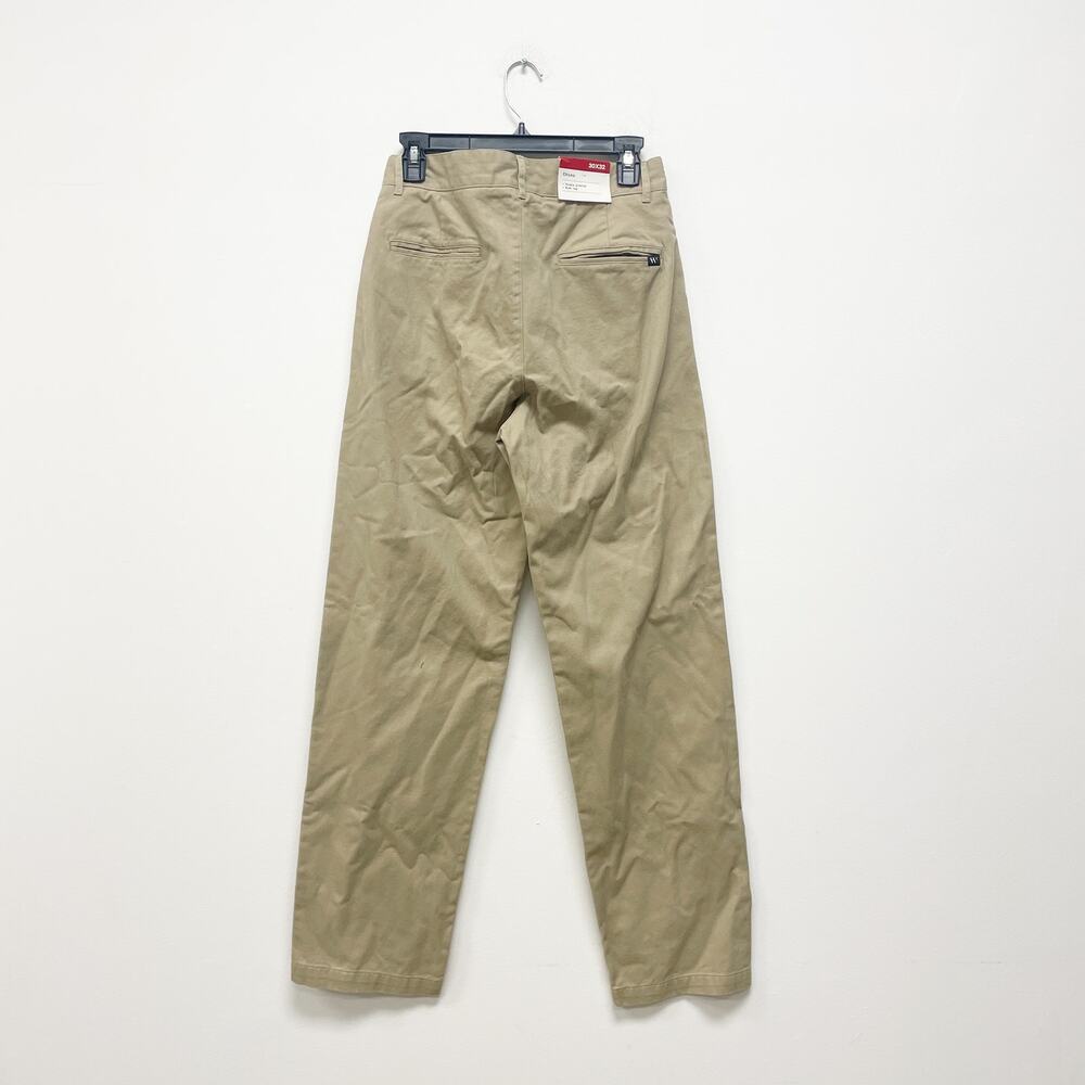 Houston White NWT Women's 30x32 Khaki Cotton Single Pleated Wide Leg Chino Pants - Picture 6 of 6